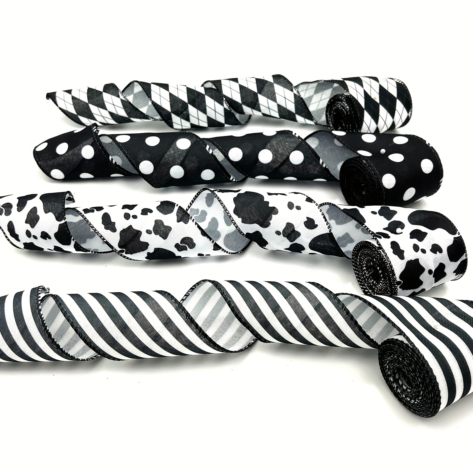 5 Yards Christmas Checkered Ribbon Black And White Check - Temu