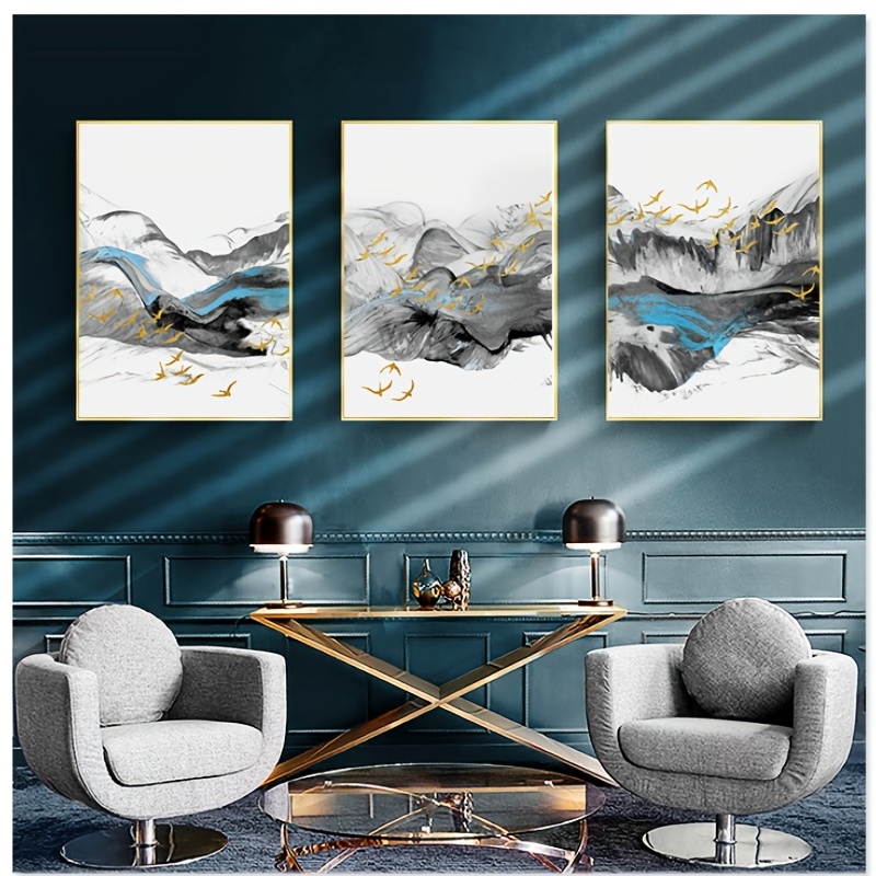 Gold Black Canvas Art Posters Gray Silver Luxurious Marble - Temu