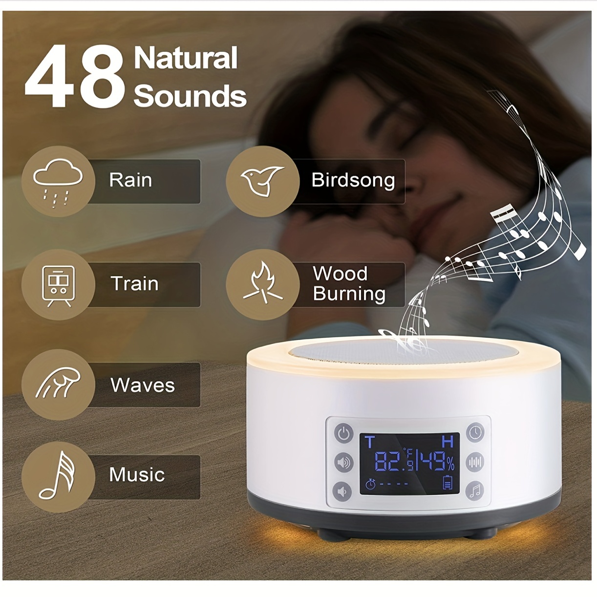 Baby toy white noise machine with night light timer and memory function  home office baby and travel portable sleep meter therapy