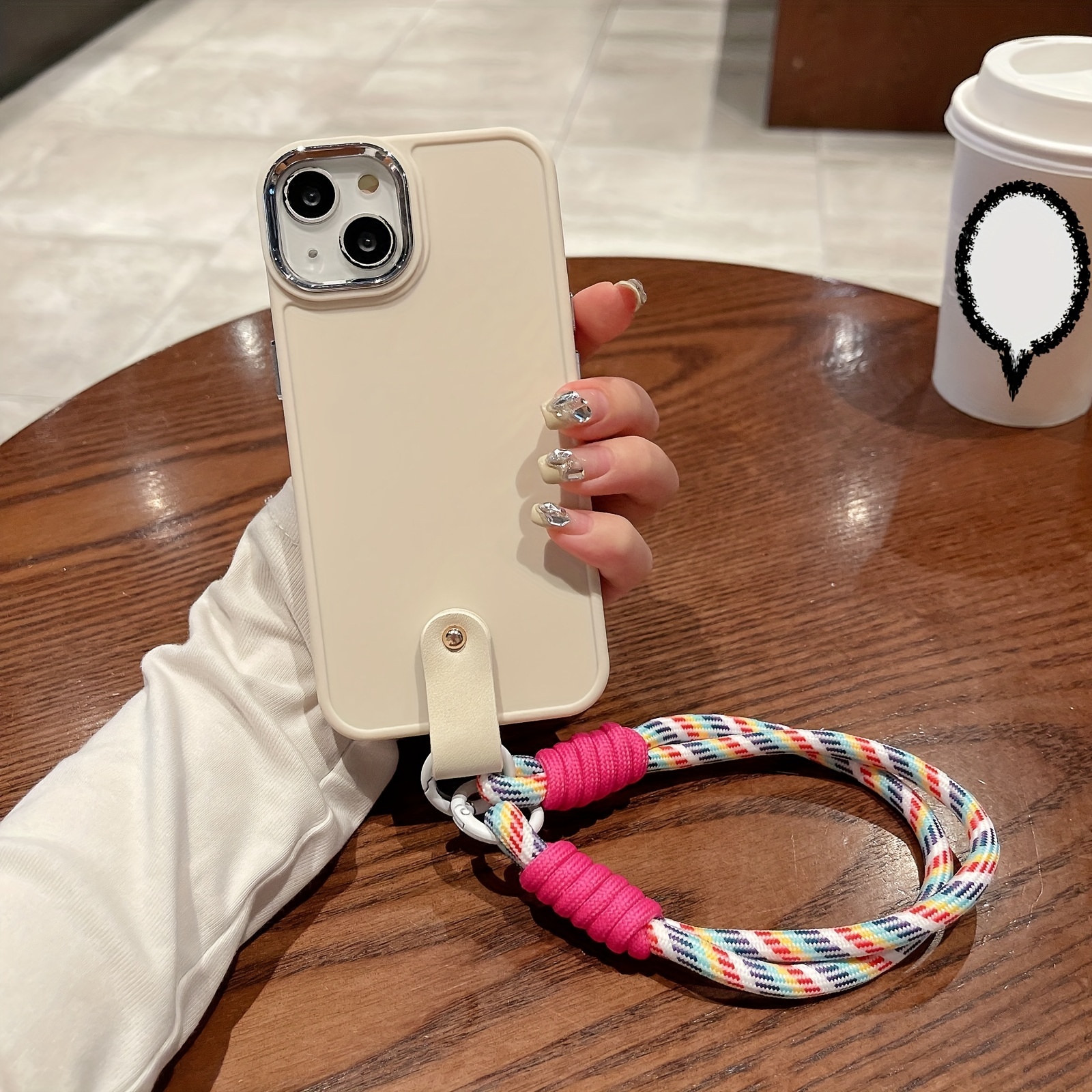 Stylish Plated, Colorful Phone Case With Contrasting Lanyard