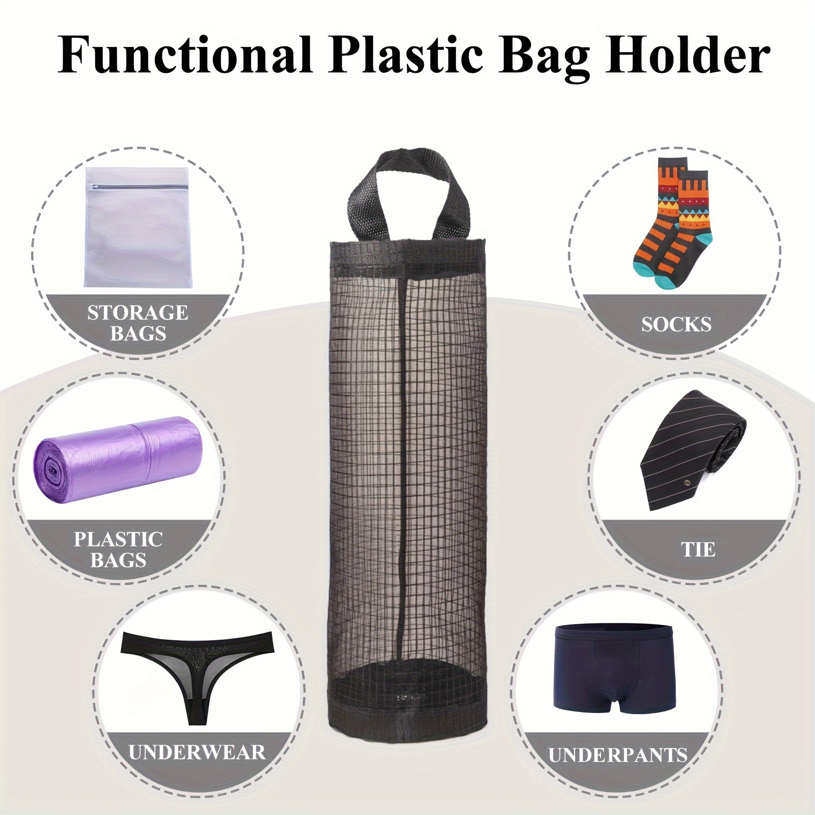 2pcs Trash Bag Storage Holder, Recycling Bag Holder, Plastic Bag Dispenser,  Plastic Bags Grocery Pocket Containers