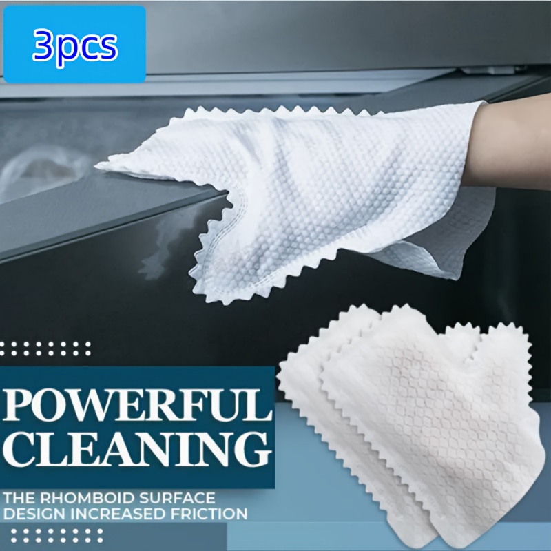 3/20pcs, Household Dust Removal Gloves, Disposable Scouring Gloves, Durable  Lazy Cleaning Rag Gloves, Wet And Dry Dual-use Cloth, Dust Wiping Gloves