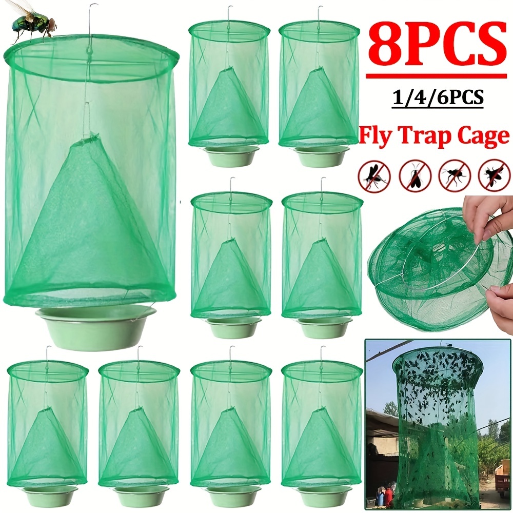Qualirey 2 Pack Outdoor Hanging Fly Trap Bottles, Reusable Fly Killer Trap  Catcher with Bait Refill for Outside Farms, Pastures, Chicken Coops