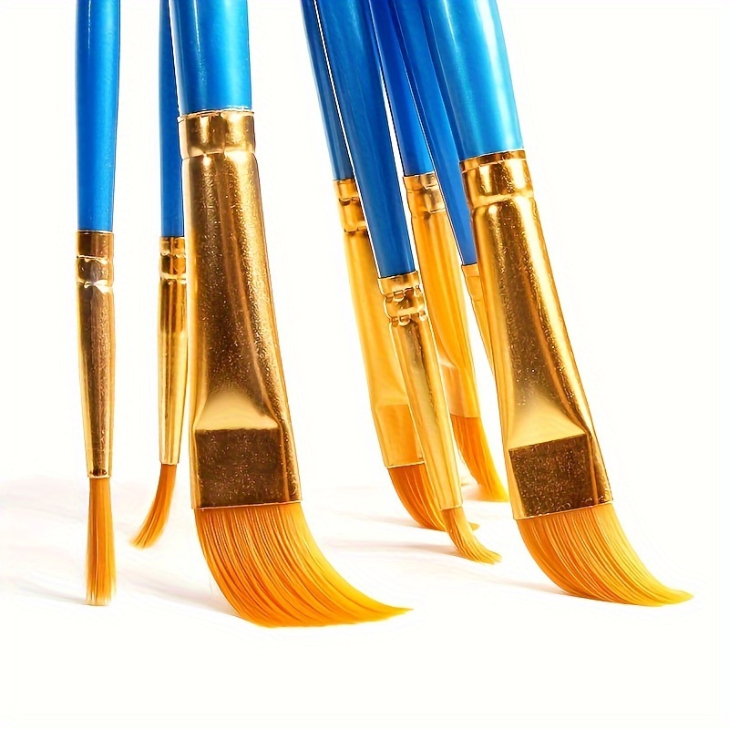 10pcs Paint Brushes Set Artist Paintbrush Nylon Round Pointed Flat Head For Acrylic Painting Oil Watercolor Canvas Board Professional Acrylic Paint Brushes 1 Set Of 10 For Students Various Pointed Tip Artist