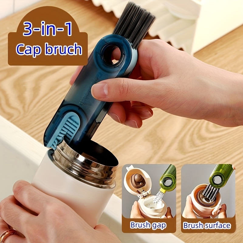 3in1 Bottle Cap Detail Brush Cleaner Bottle Cleaning Brush Cup