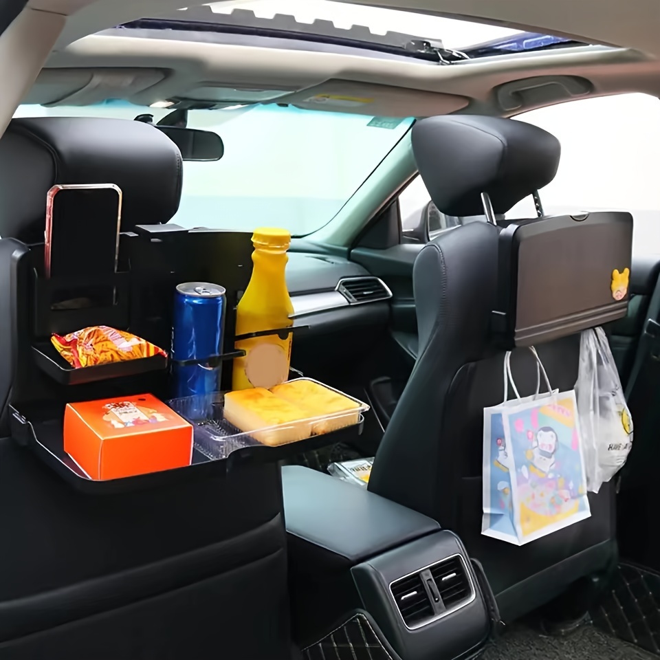 

Table de Repas Pliante pour Voiture, Plateau à Gobelets pour Aliments, Étagère de Rangement Intérieur de Voiture, Porte-Gobelet pour Siège Arrière, Pièces Automobiles Multifonctions