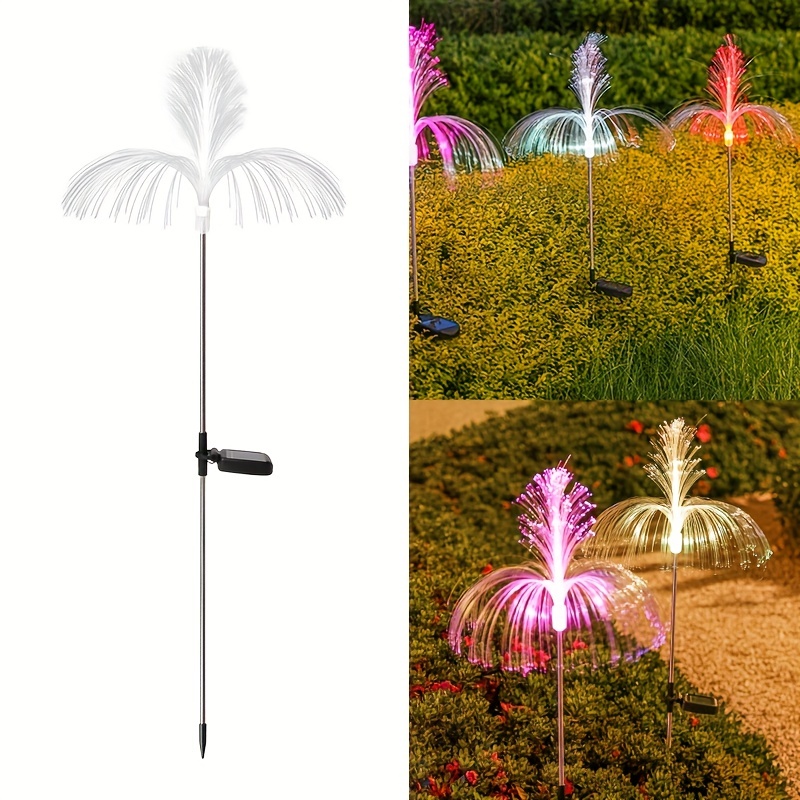 Lampada Da Prato Solare 1pc/2pcs, Lampada A Medusa In Fibra Ottica Che  Cambia Colore Colorato, Giardino Della Villa, Cortile, Lampada Con Presa A  Terra, Lampada Notturna Impermeabile Per Esterni - Temu Italy