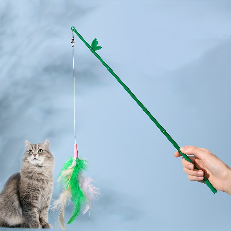 Retractable Cat Feather Toy Telescopic Fishing Rod Cat Stick Wand Toys  Interactive Cat Teaser Toy with Bell Pet Accessories - AliExpress