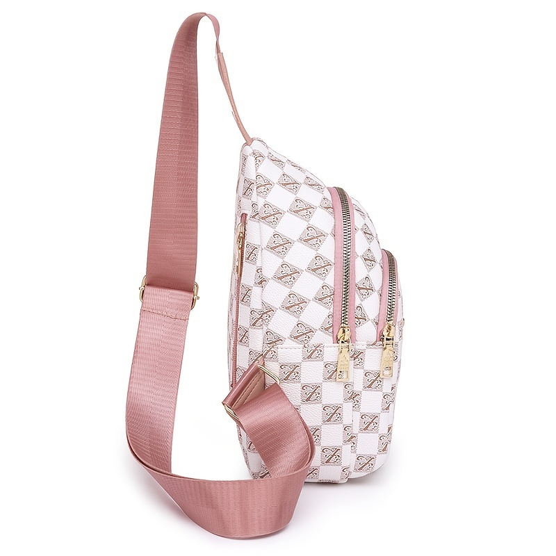 Women's Vintage Pattern Zipper Bag, Lightweight Travel Crossbody Bag, Faux  Leather Sling Bag - Temu