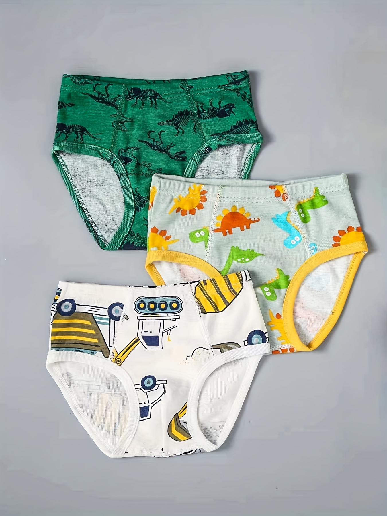 3PCs Baby Boys' Cotton Underwear Printed Soft Comfortable And