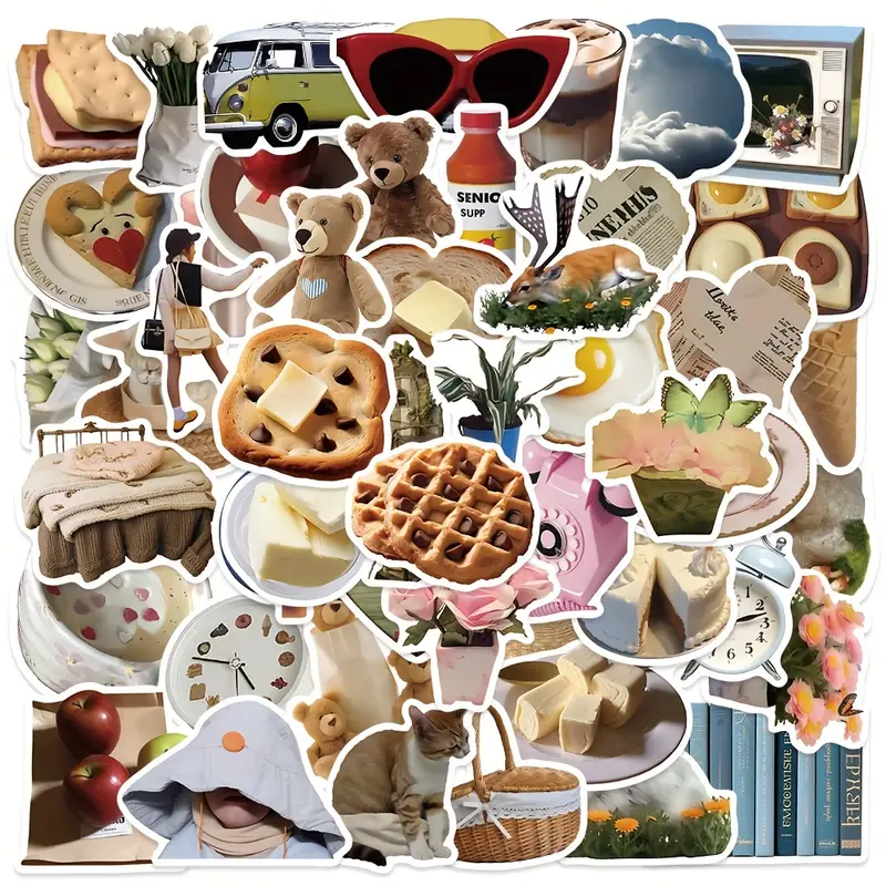 Food Stickers Creative Harajuku Style Stickers For Notebook - Temu
