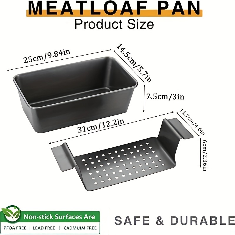 Ecolution Bakeins Healthy Meat Loaf Pan Set Loaf Pan and Perforated Tray
