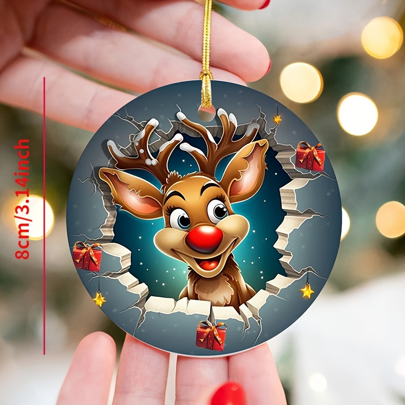 New Acrylic Christmas Break Through Ornament Christmas Gift - Temu