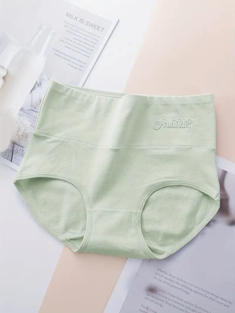 Womens Cotton Briefs High Waist Breathable Panties Underpants Ladies  Underwear