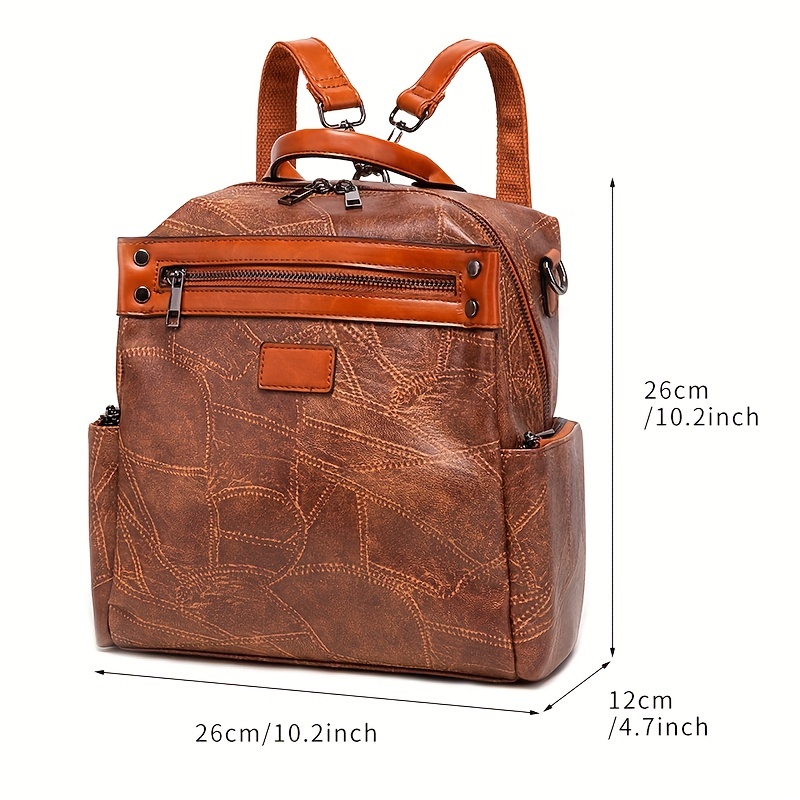 Mens Small Convertible Leather Backpack Vintage