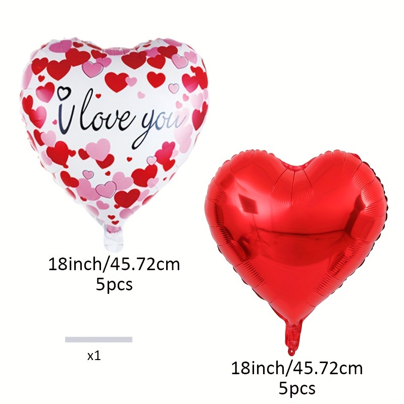 Red Aluminum Foil Balloon Rose Golden Or Rose Red Heart - Temu