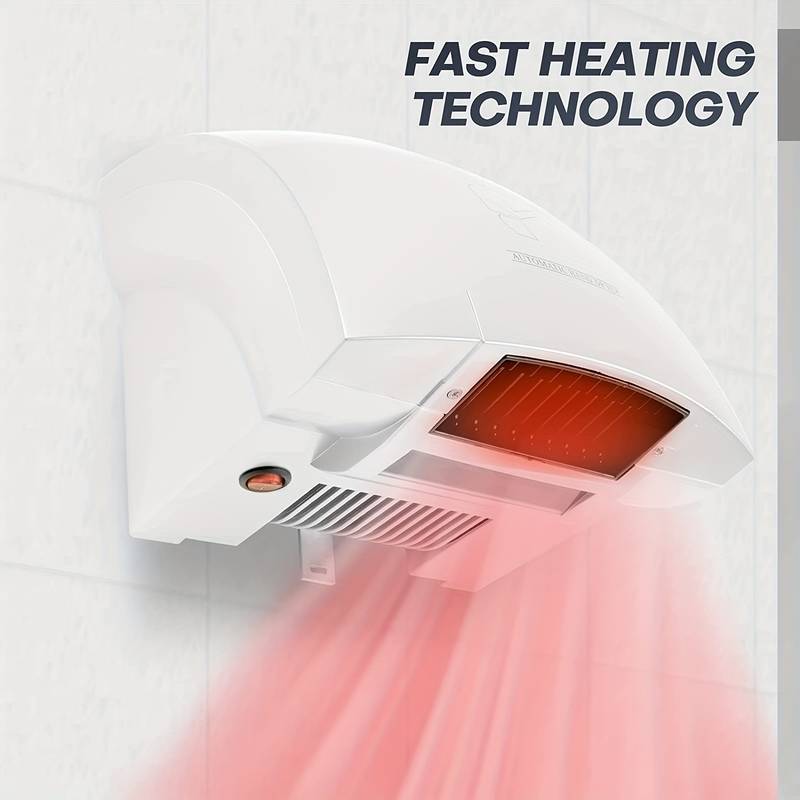 Sèche-mains Automatique Capteur Intelligent - Doré, 850W, Vent Chaud/froid - Pour Toilettes Maison Et Bureau