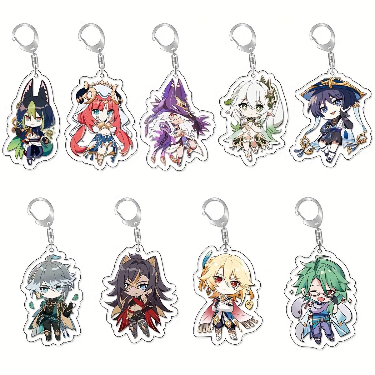 Anime Vision Keychain Game Figure Cosplay Accessories Green - Temu