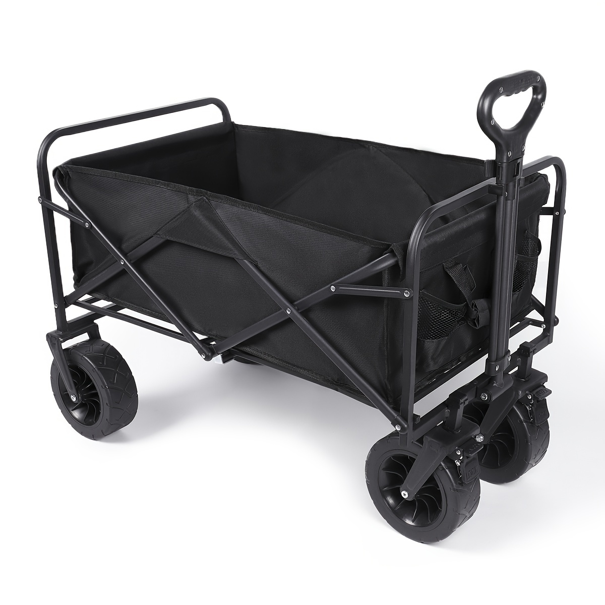Large Folding Utility Cart with Wheels, Black