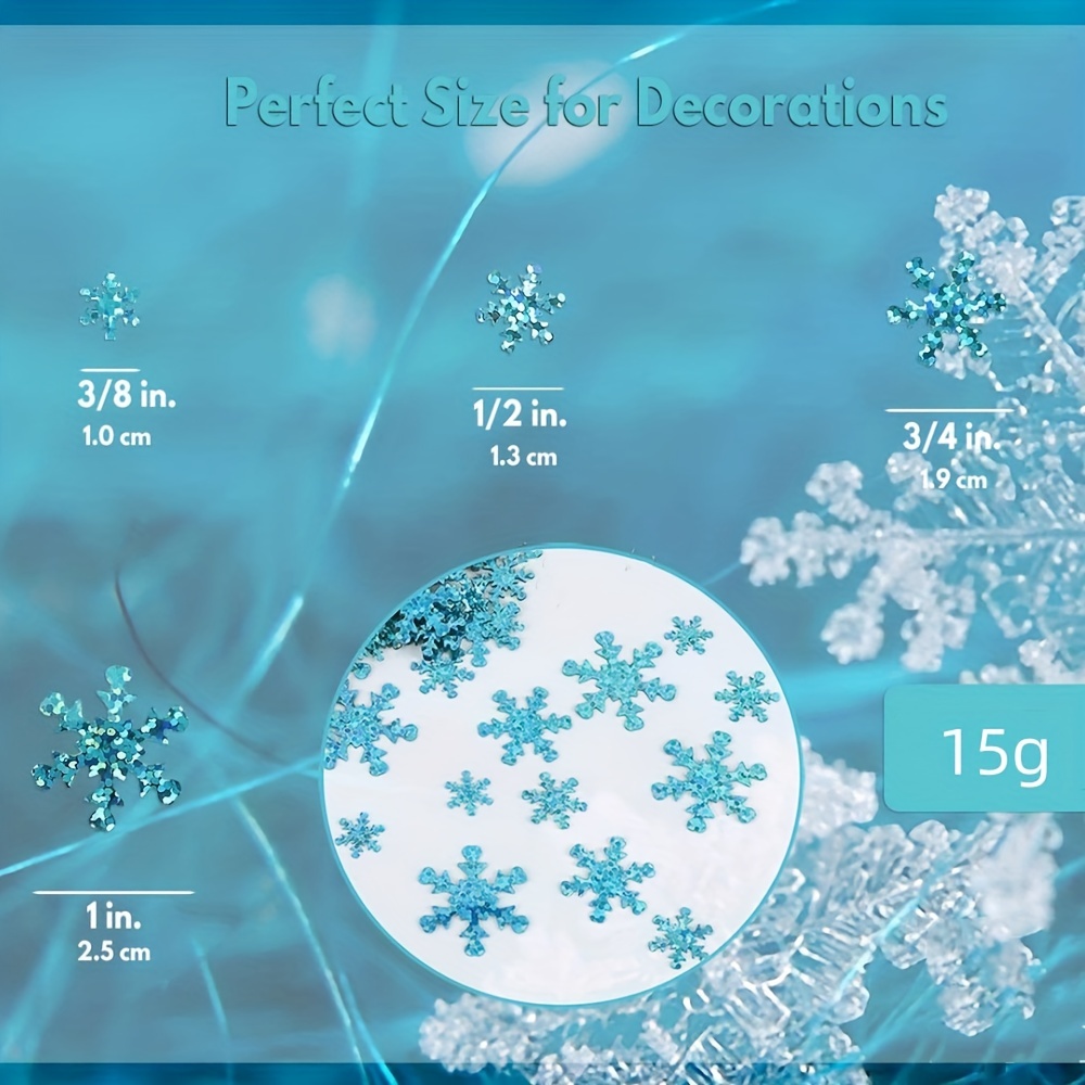 1200pcs Snowflake Confetti Blue & White Glitter- Winter Wonderland Decor, Blue Snowflake Confetti, Snowflake Party Favors for Kids, Winter Baby Shower