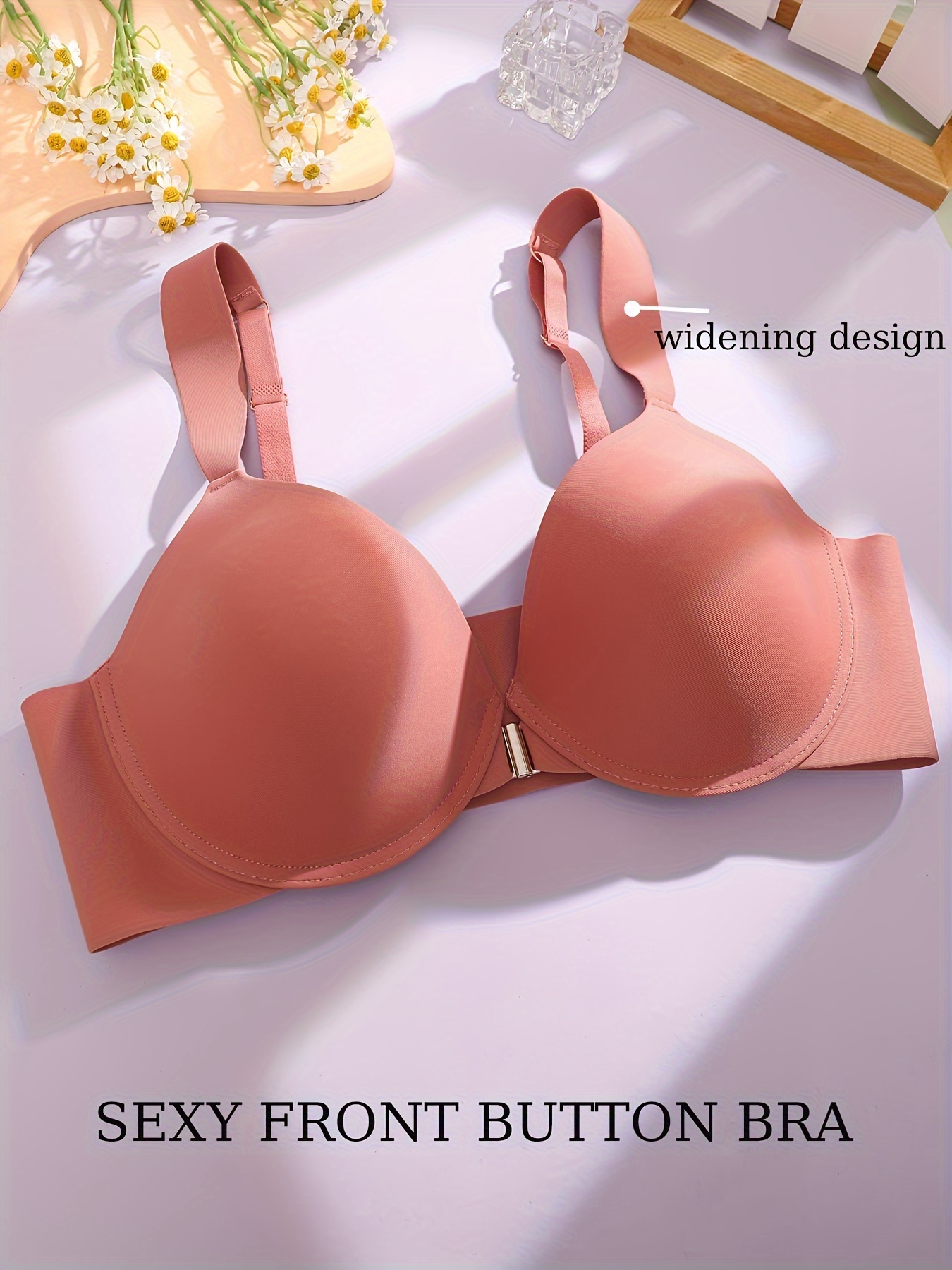 Women's Push Up Bra Comfort Padded Underwire Bra Breathable Wireless  Widening Side Everyday Bras Underwear