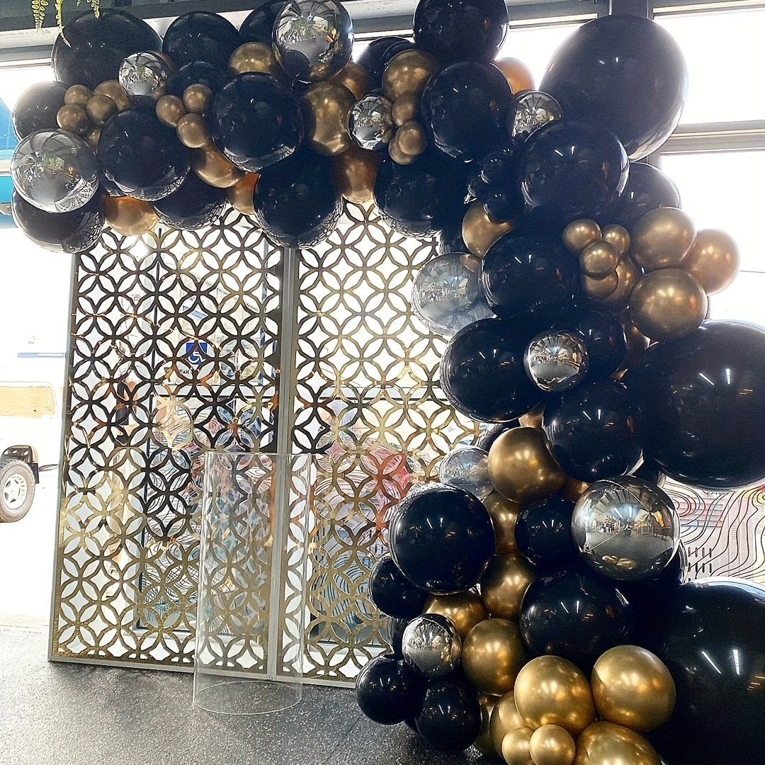 Kit de guirlande de ballons noir et or bricolage pour 30e 40e anniversaire Nouvel  An Compte à rebours Toile de fond Thanksgiving Retraite Mariage Graduation  Anniversaire Décoration de fête 