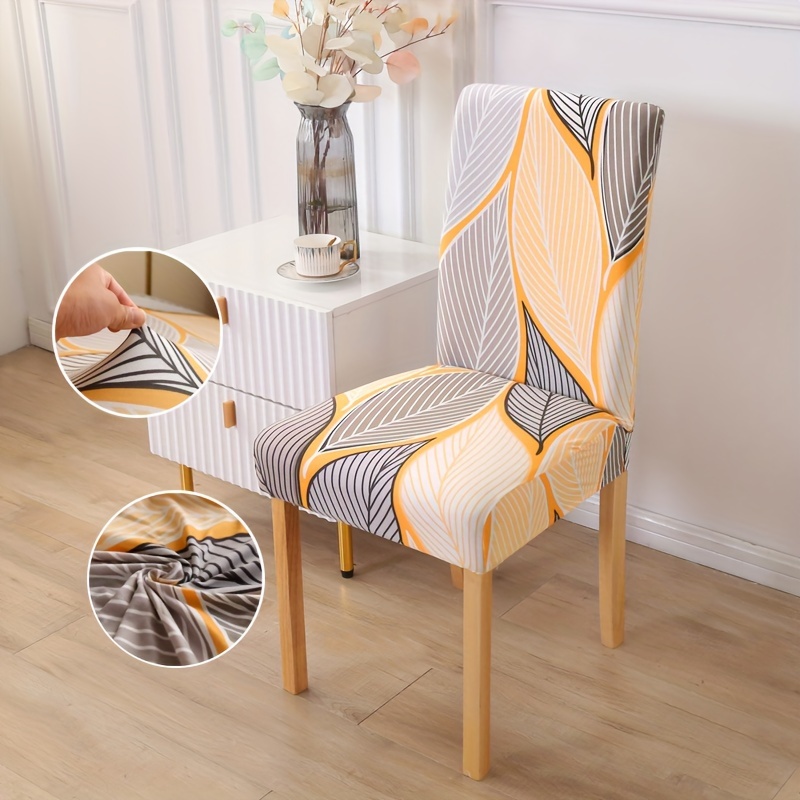 4/6pcs Stretch Jacquard Chair Cover Removable Washable Bohemian Style  Stretch Chair Slipcover Polyester Spandex Stretch Material Chair Protector  Cover