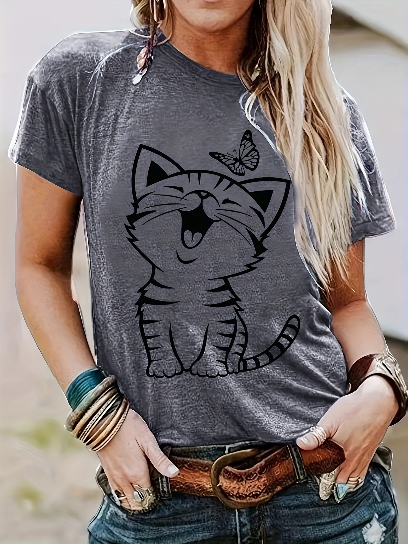 Gato Camiseta Dama Estampada Camisetas Estampadas Para Mujer