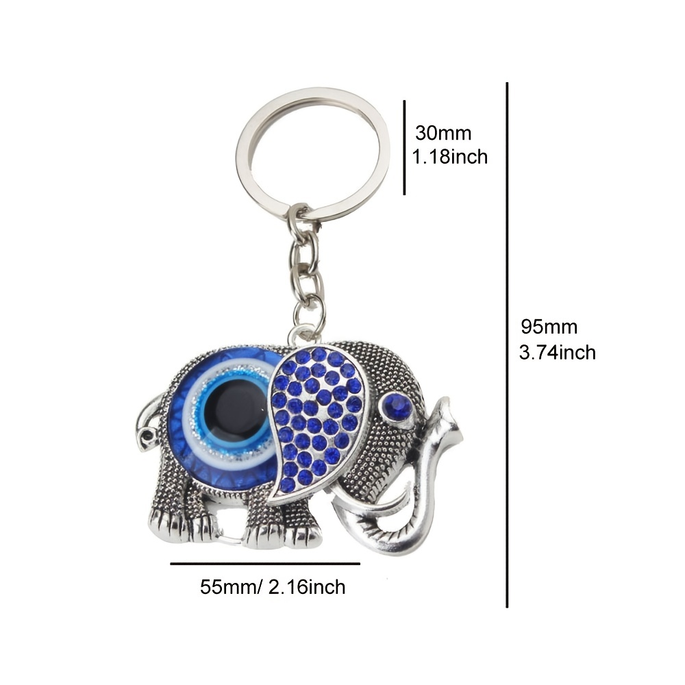 Evil Eye Elephant Keychain Lucky Charm Car Bag Pendant