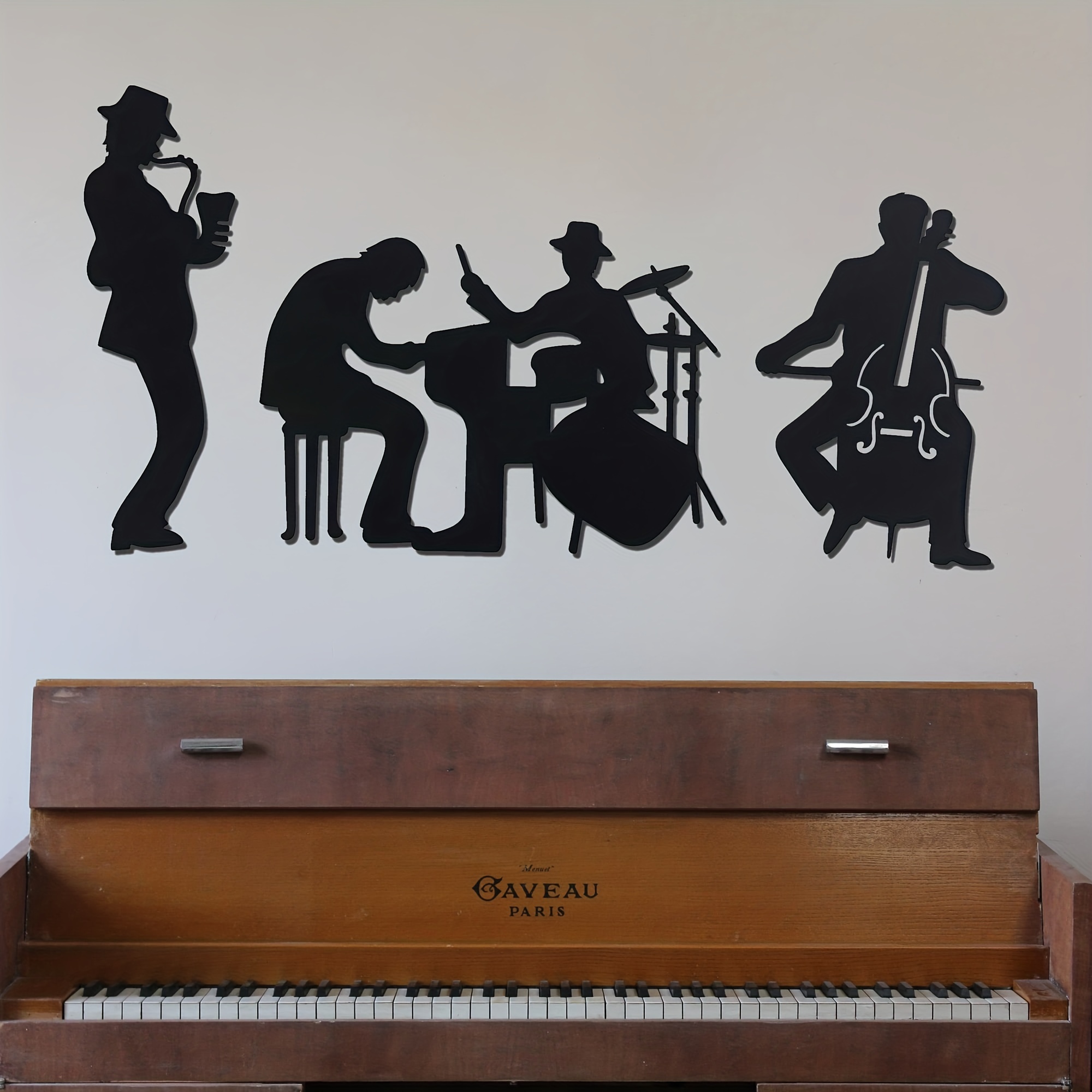 Cadeau de musique silhouette musicien jazz jazz' Autocollant