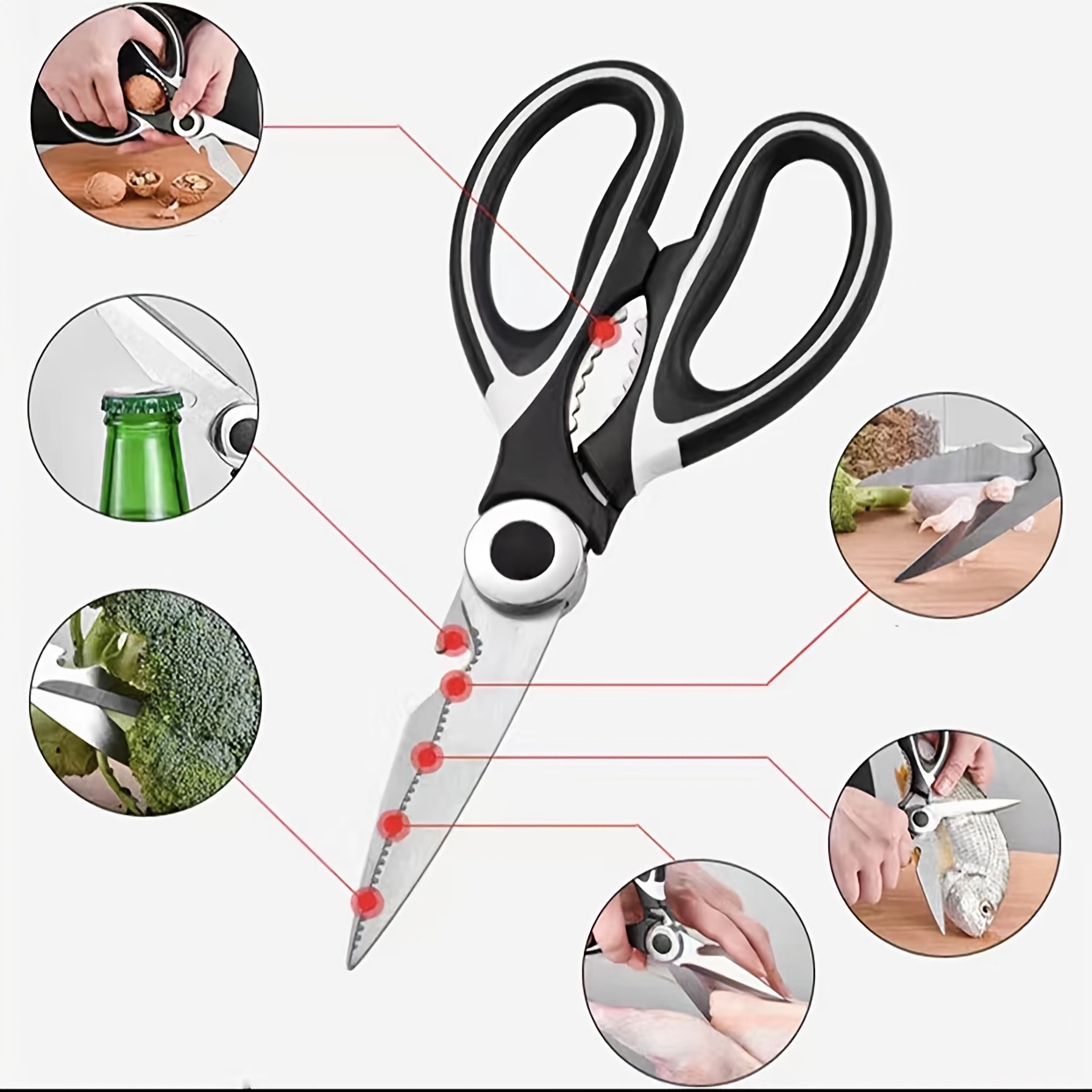 1pc Thick Kitchen Scissors Strong Chicken Bone Scissors Household Stainless  Steel Panda Scissors Multi-functional Food Scissors