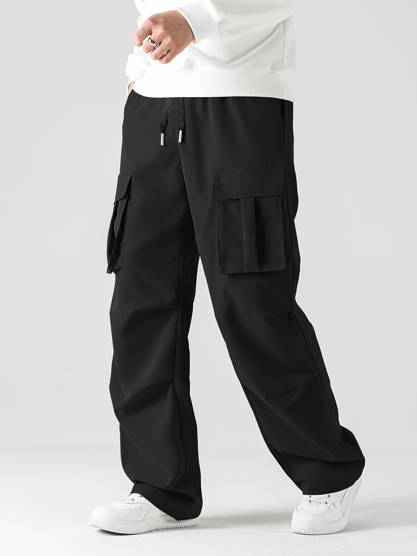 Drawstring Sweatpants Loose Fit Pants Men's Casual Baggy - Temu Canada