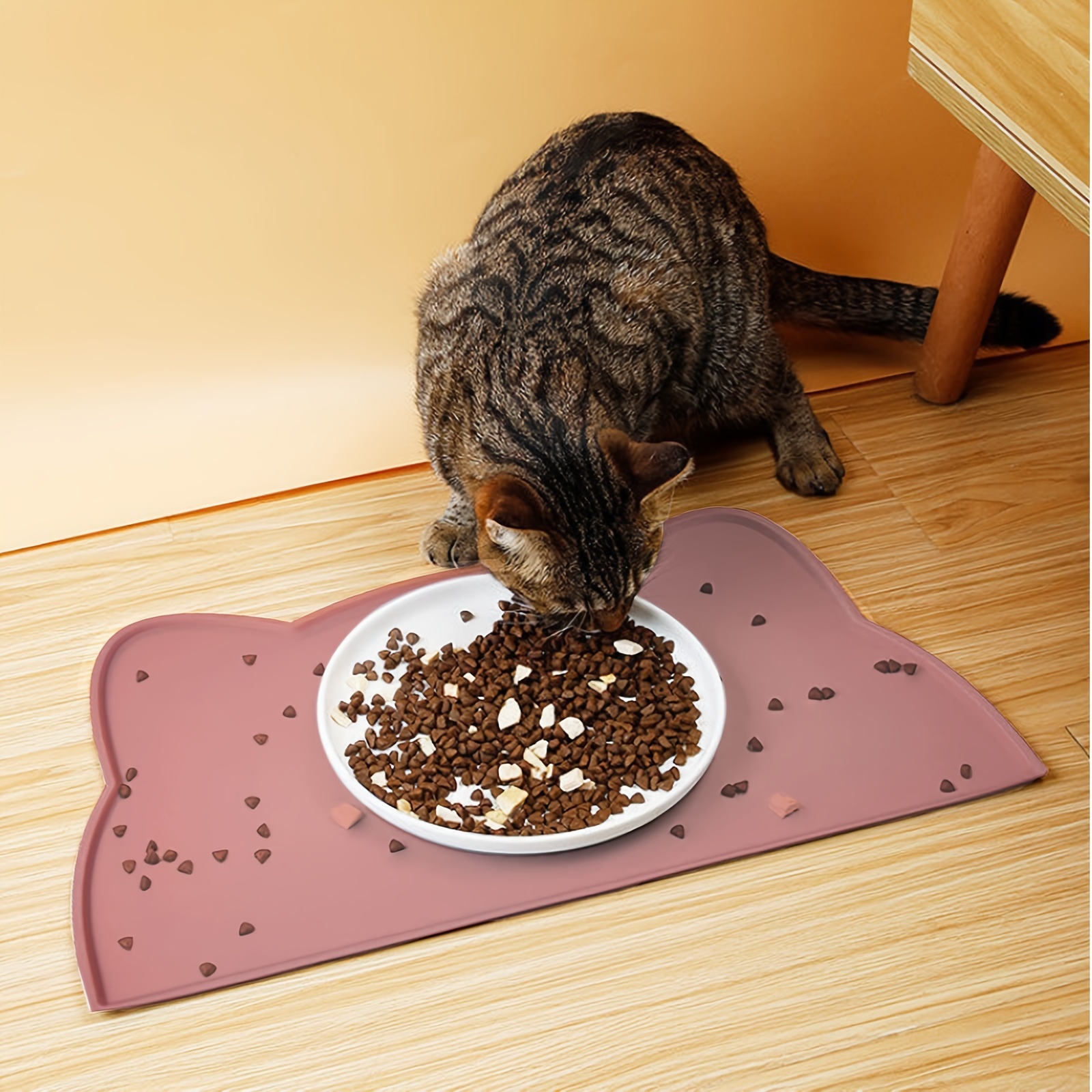 Messy Mutts & Cats Silicone Non-Slip Pet Bowl Mat with Raised Edge