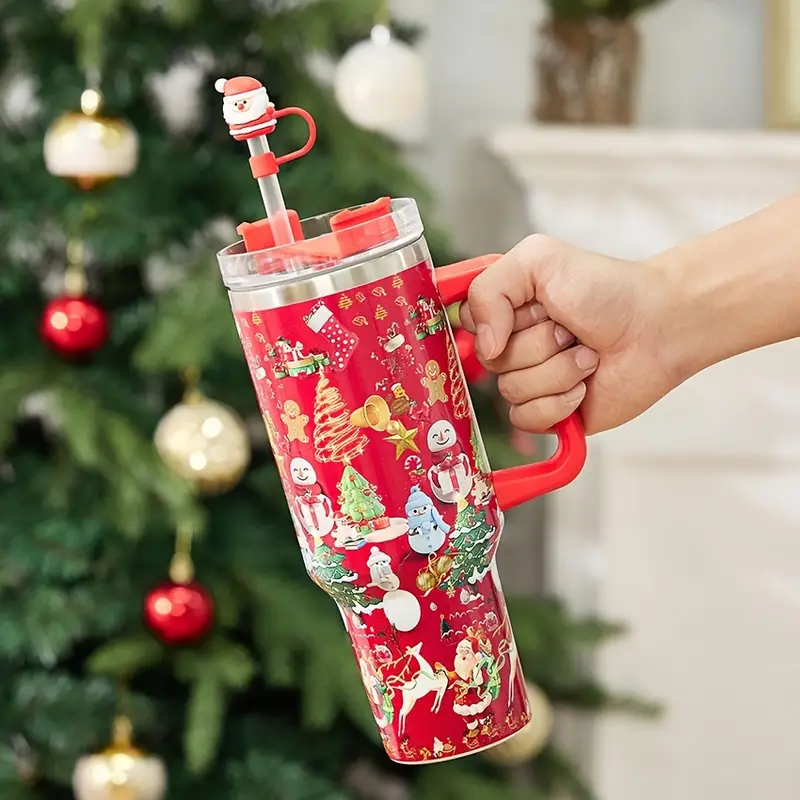 Christmas Series Cute Straw Cover, Reusable Dustproof Silicone Straw  Stoppers For Straw, Cups Accessories - Temu Australia