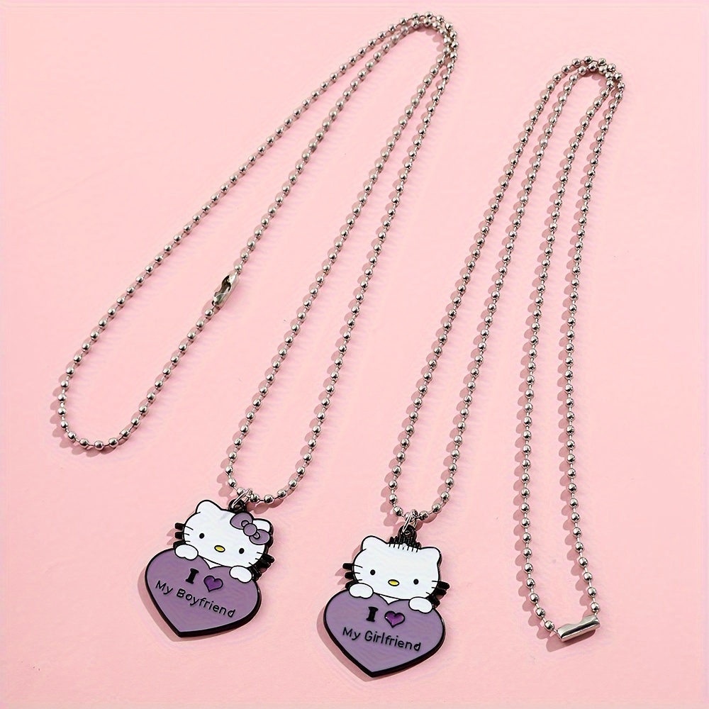 Cartoon Sanrio Hello Kitty Necklace Cute Collarbone Chain Fashion Sweater  Chain Birthday Gift Best Friend Pendant