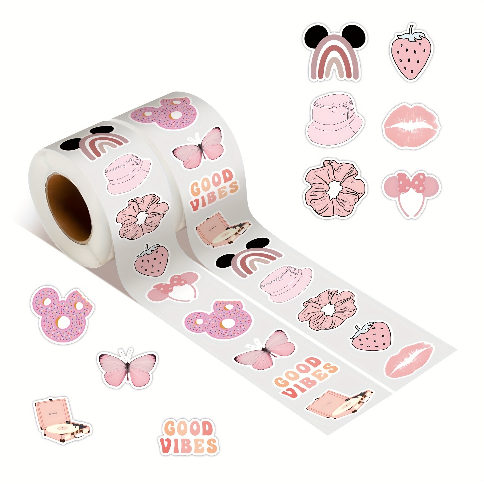 Cute Stickers Roll For Water Bottles Kawaii Aesthetic - Temu