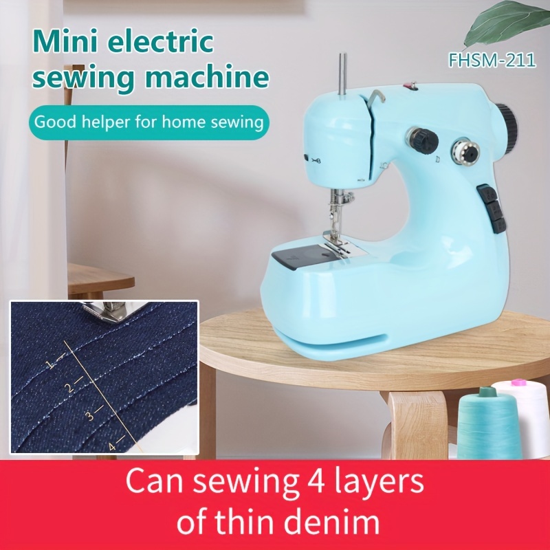 Mini Handheld Sewing Machine Portable Manual Cordless Stitching Machine for  Clothes Fabrics DIY Apparel Handy Needlework Tools