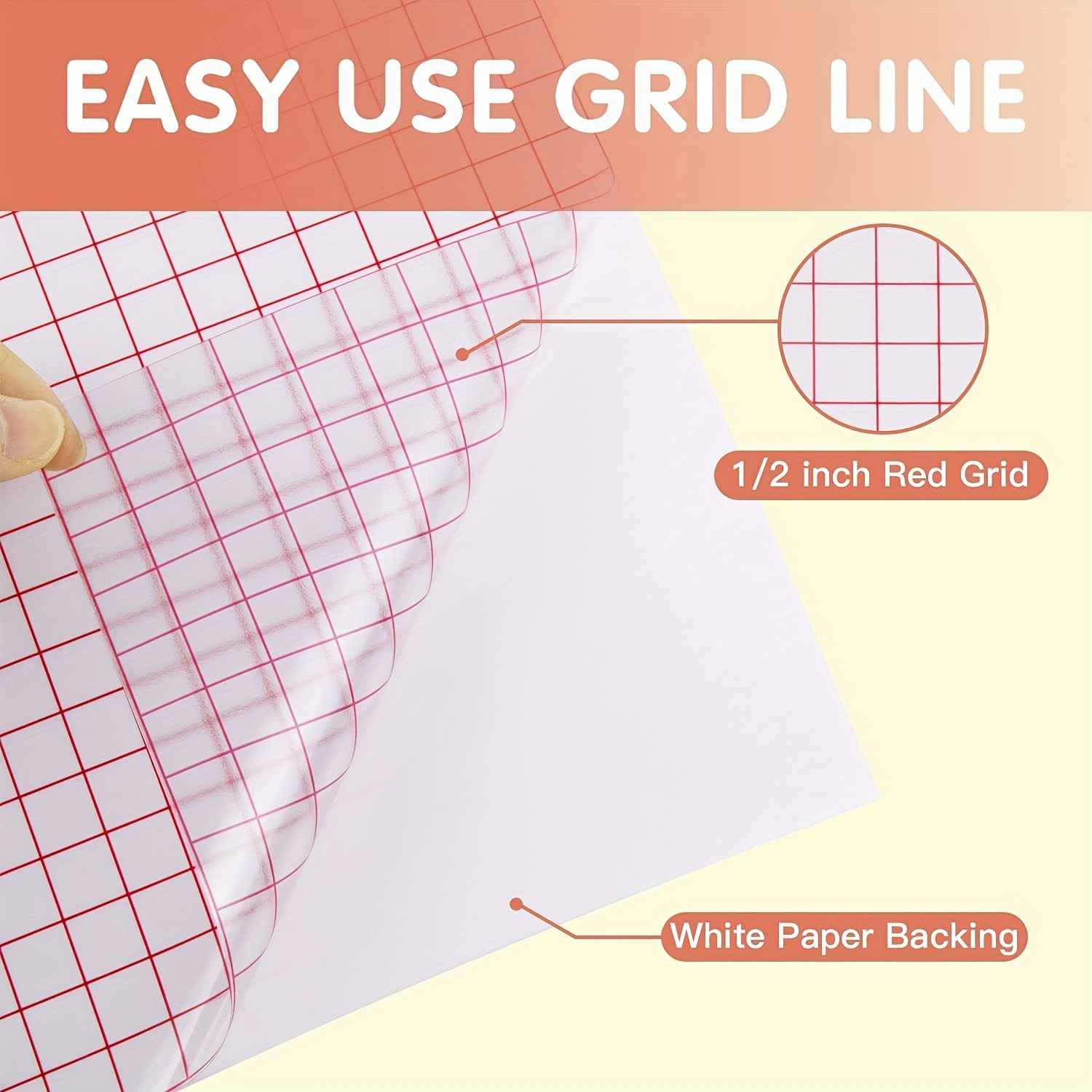 Grid-Lined Paper Transfer Tape 12x30' Roll (Blue Lines)