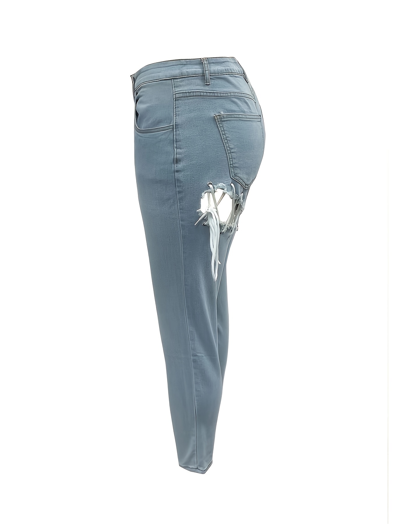 White cut up sales jeans plus size