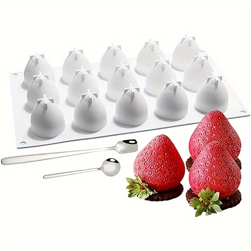 1pc Silicone Mold, Strawberry Shaped DIY Silicone Mold For Kitchen