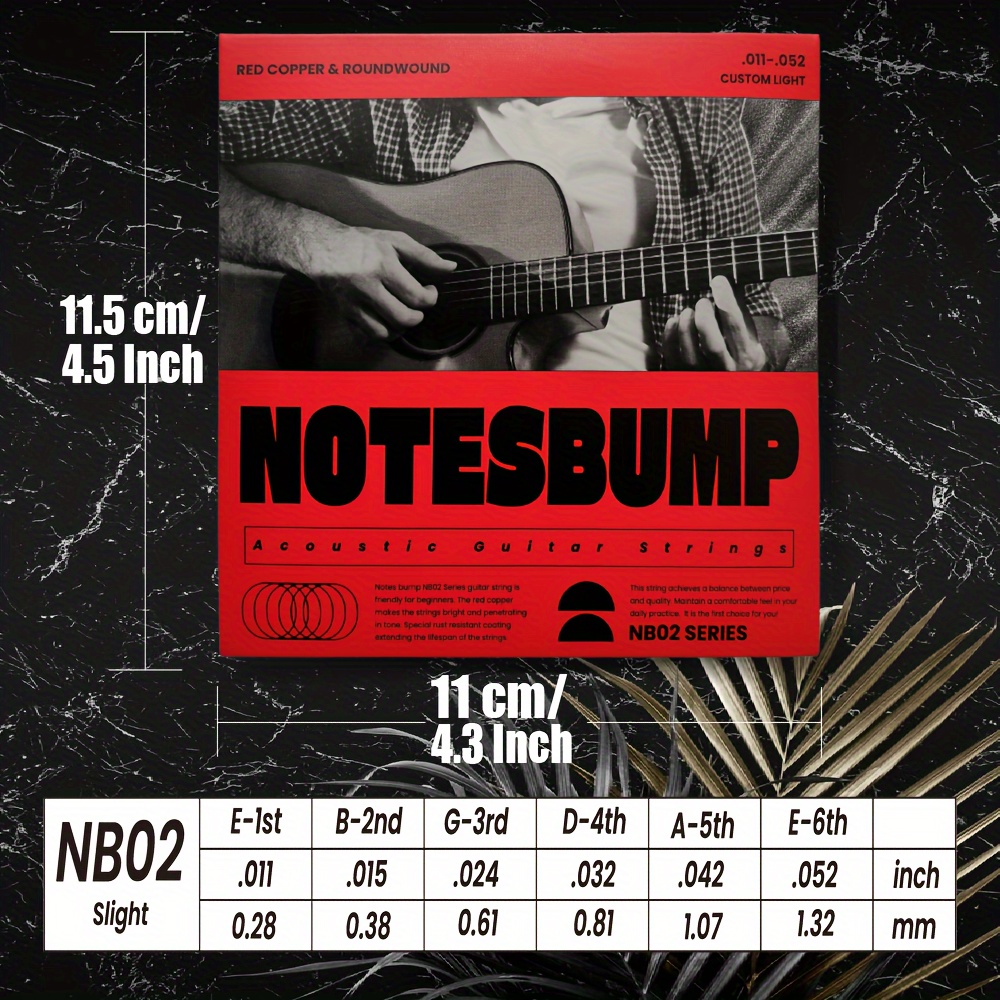 Acoustic Guitar Strings Notes Bump Red Copper Guitar Strings