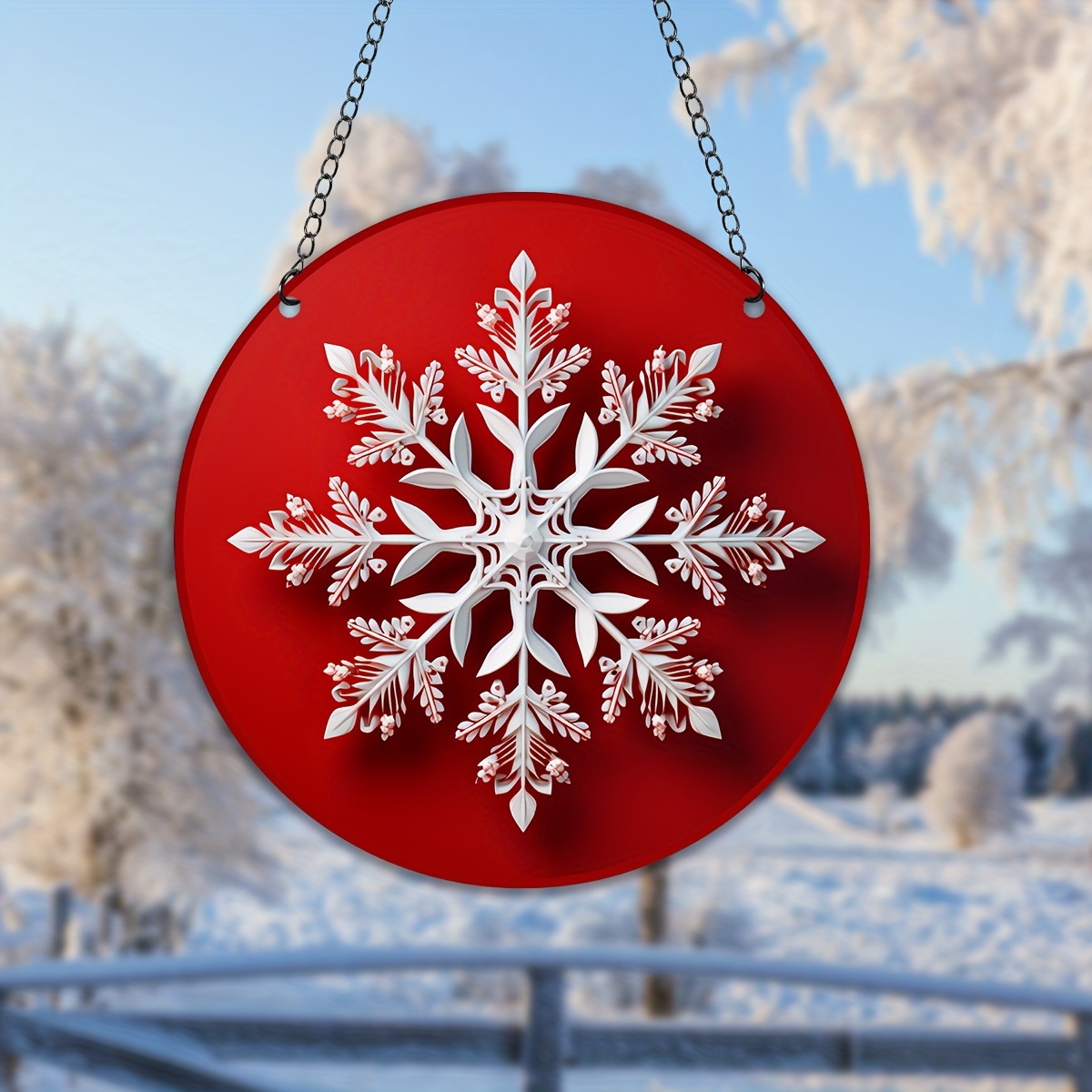 Winter Christmas Hanging Snowflake Decorations 3d - Temu