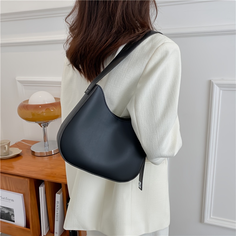 Mini Fashion Crescent Shoulder Bag, Solid Color Simple Hobo Bag, Women's  Stylish Handbag & Purse - Temu