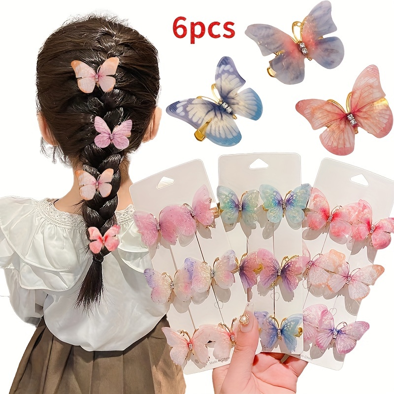 4 lazos para el pelo de perlas para niñas, clip de lazo de mariposa blanca,  accesorios para el cabello de boda, para bebés, niños pequeños (tamaño