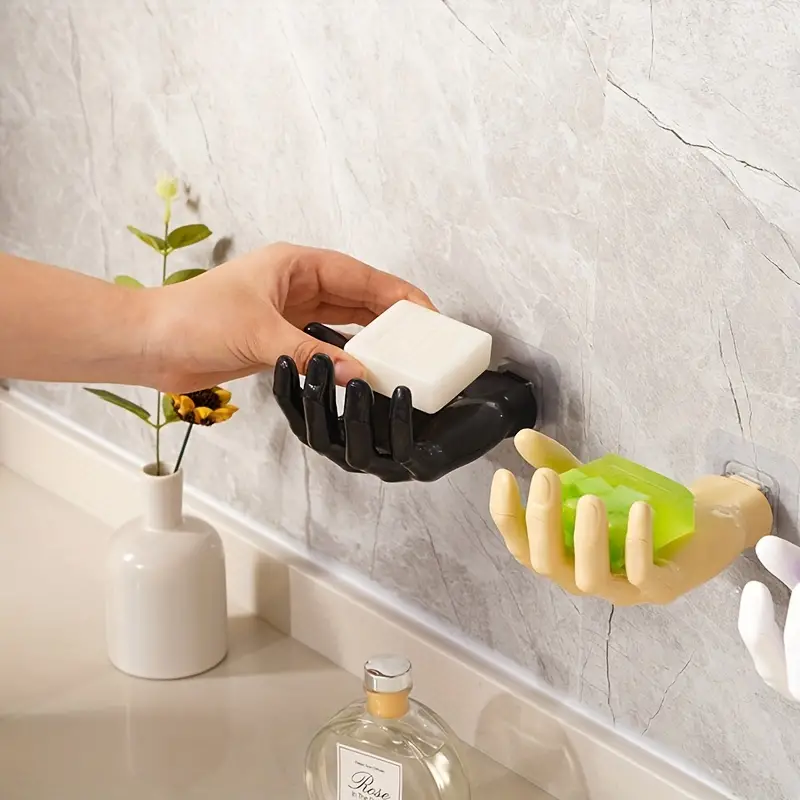Hand Shaped Soap Holder Wall Mounted Strong Adhesive - Temu