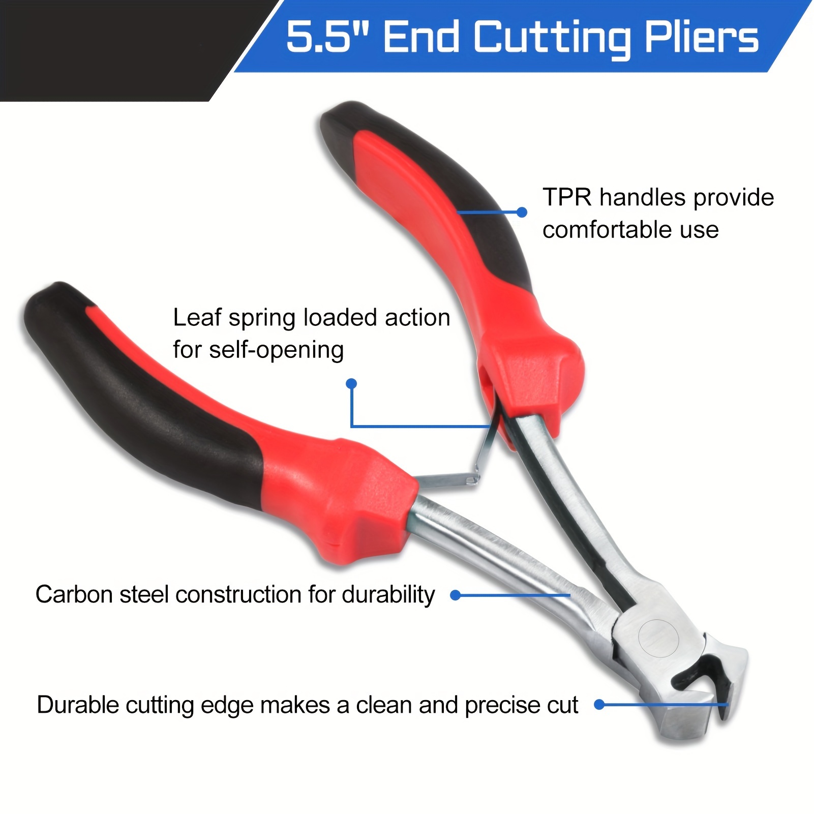 Flat Nose Pliers for Bending and Shaping Wire, 5.5 Inch Jewelry