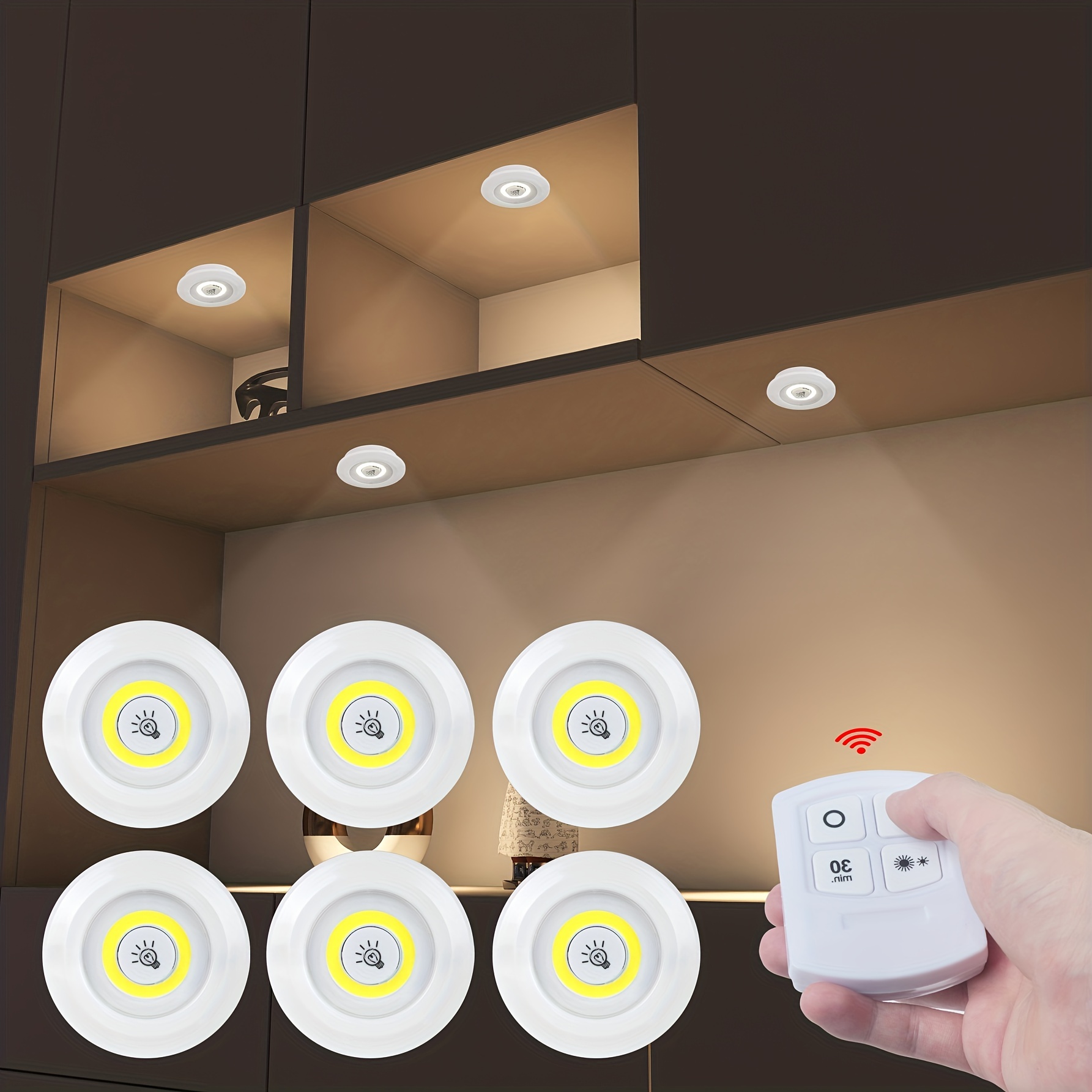 3W Cob Super lumineux sous-meuble lumière LED télécommande sans fil  Dimmable garde-robe lampe de nuit maison chambre placard cuisine -  AliExpress