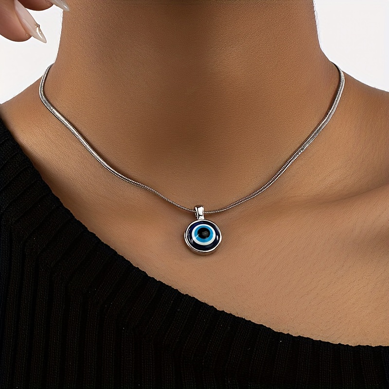 TEMU A Evil Eye Pendant, A Fashionable Colorful Eye Women's Necklace, A Collarbone Chain