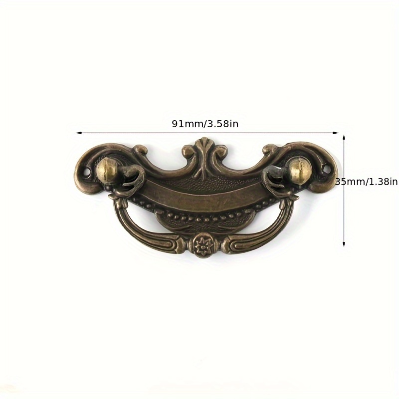 BE-TOOL 2/4Pcs Vintage Drawer Pulls Handles Dresser Drawer Handle for Home  Cabinets Office Desk Brass