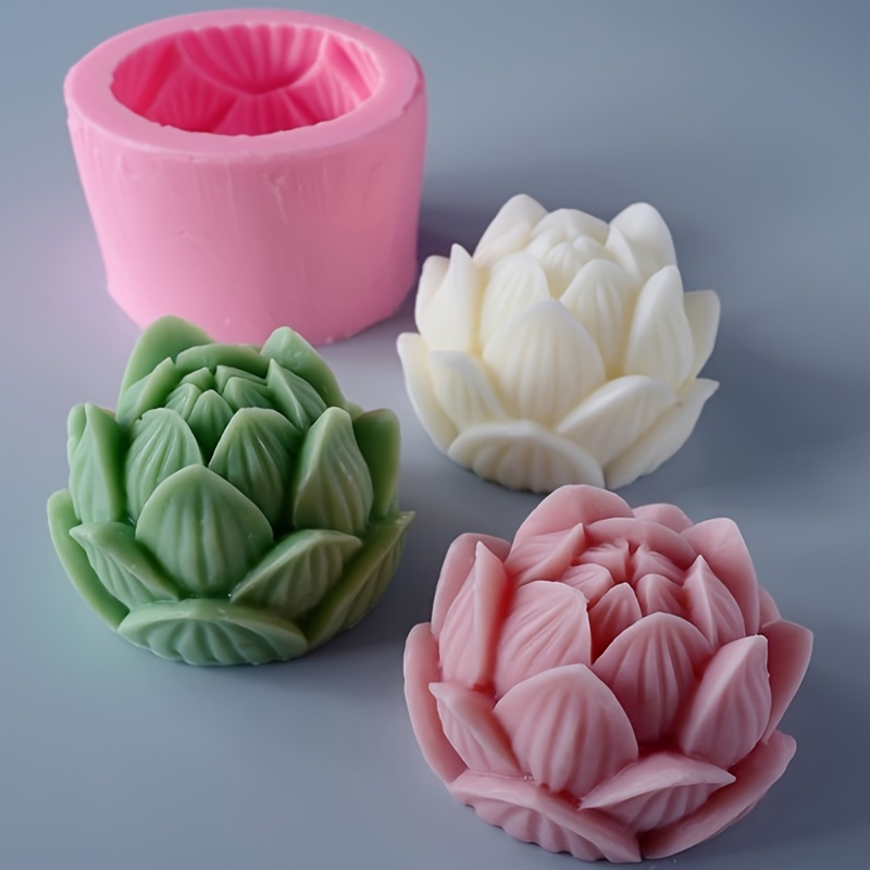 Different Flower Candle Moulds Tulip Cherry Blossoms Peony Rose Scented Candle  Silicone Mold Handmade Soap Lotus